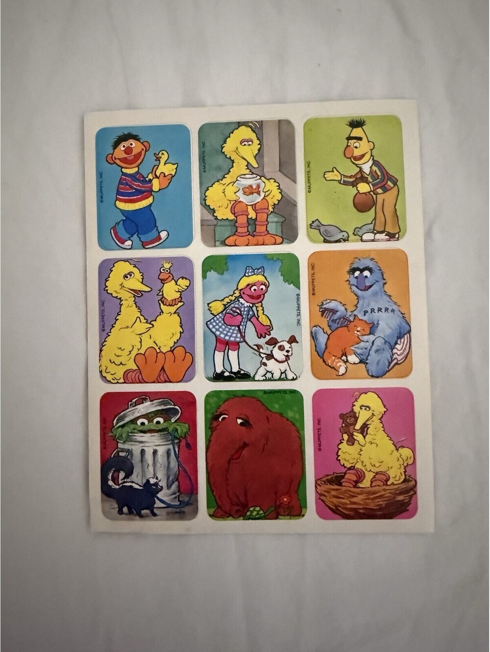 Vintage 1984 Sesame Street Sticker Sheet Gibson Greetings Muppets Inc Snuffy